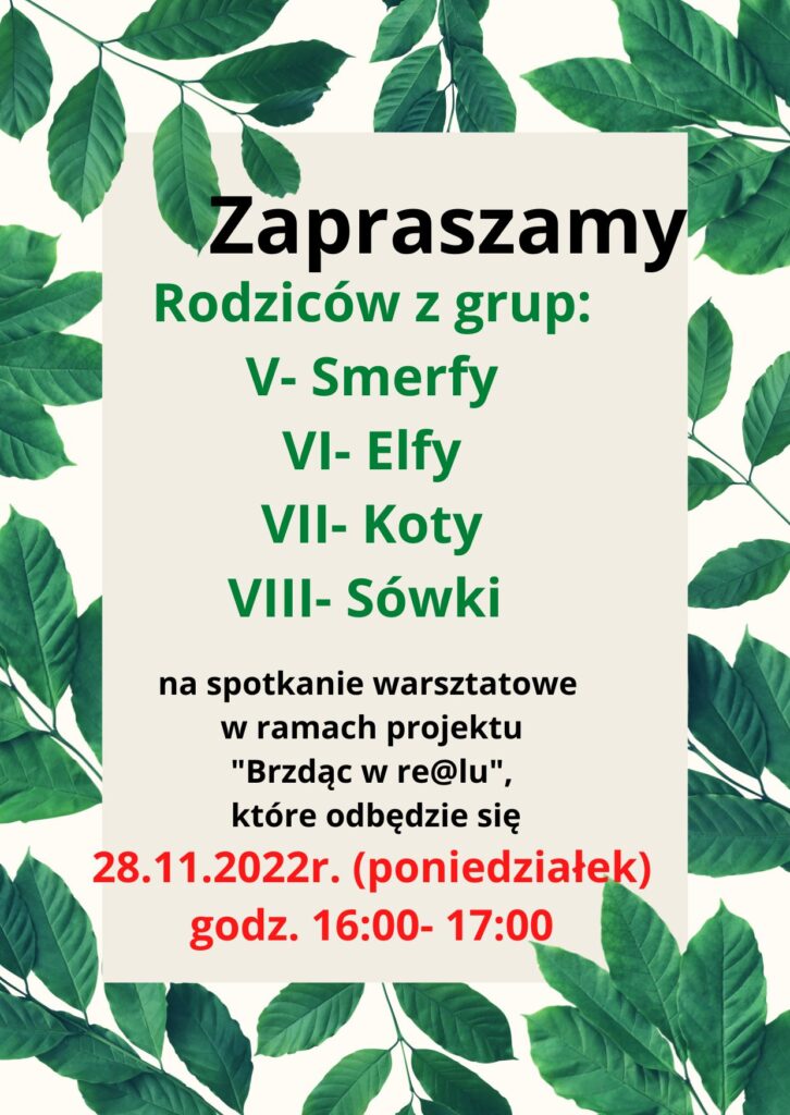 Zdjęcie: Zaproszenie dla Rodziców