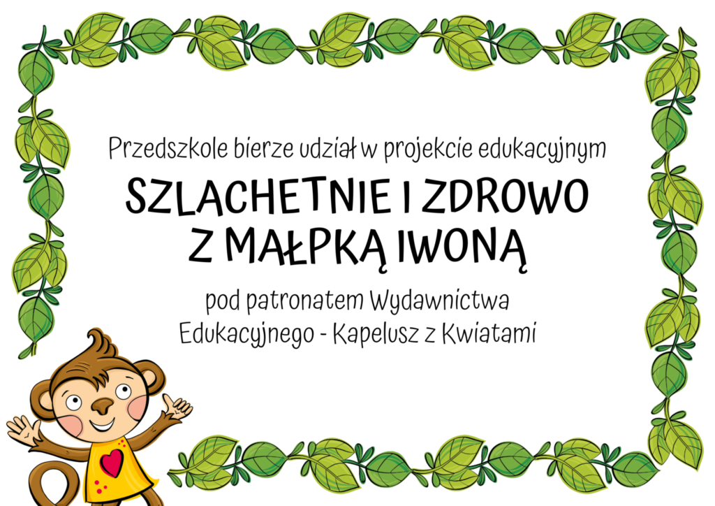 Przedszkole Bierze Udzial Projekt Z Malpka Iwona