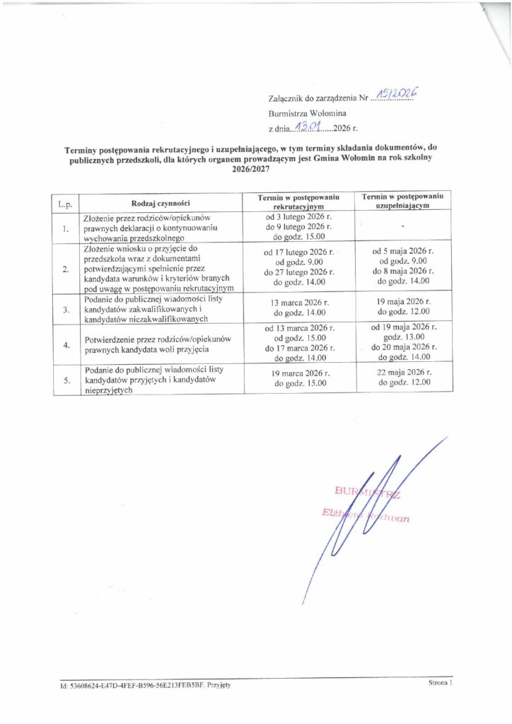 Zarządzenie W Sprawie Rekrutacji Do Przedszkoli 2026 2027 Page 0002