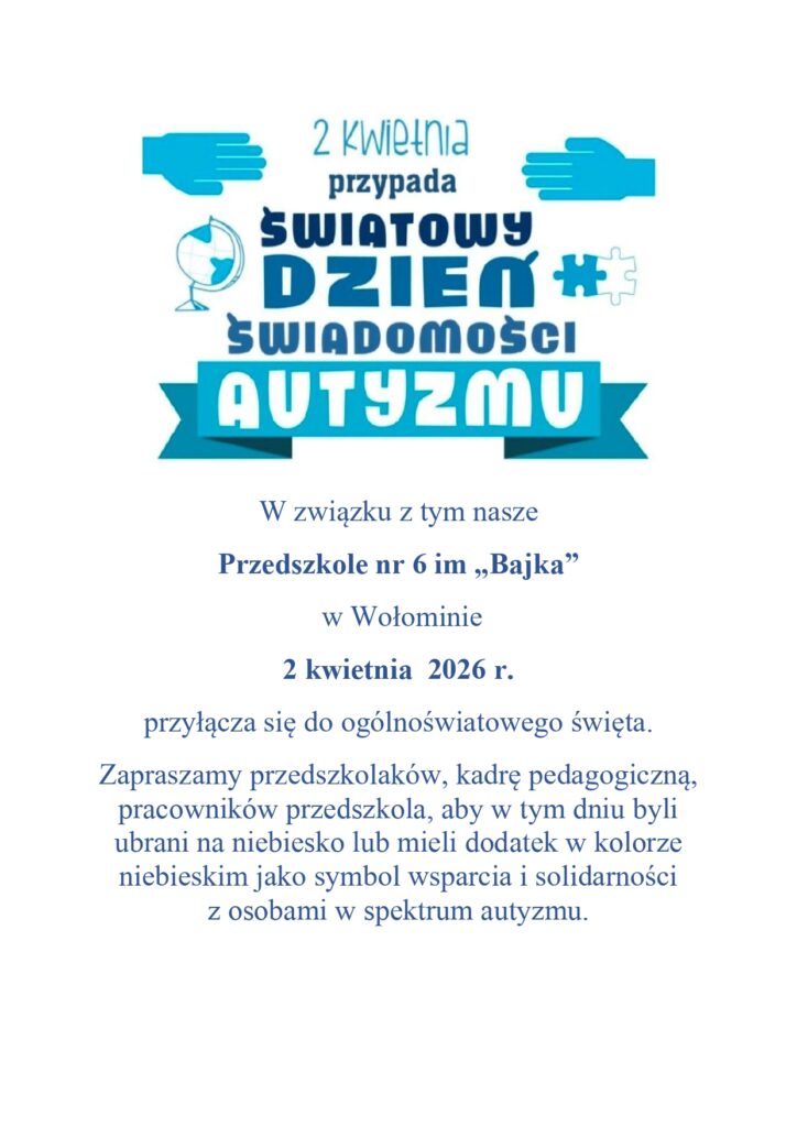 Zdjęcie: ŚWIATOWY DZIEŃ ŚWIADOMOŚCI AUTYZMU